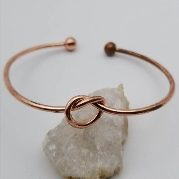 Copper love knot eternal romance‎ bracelet cuff